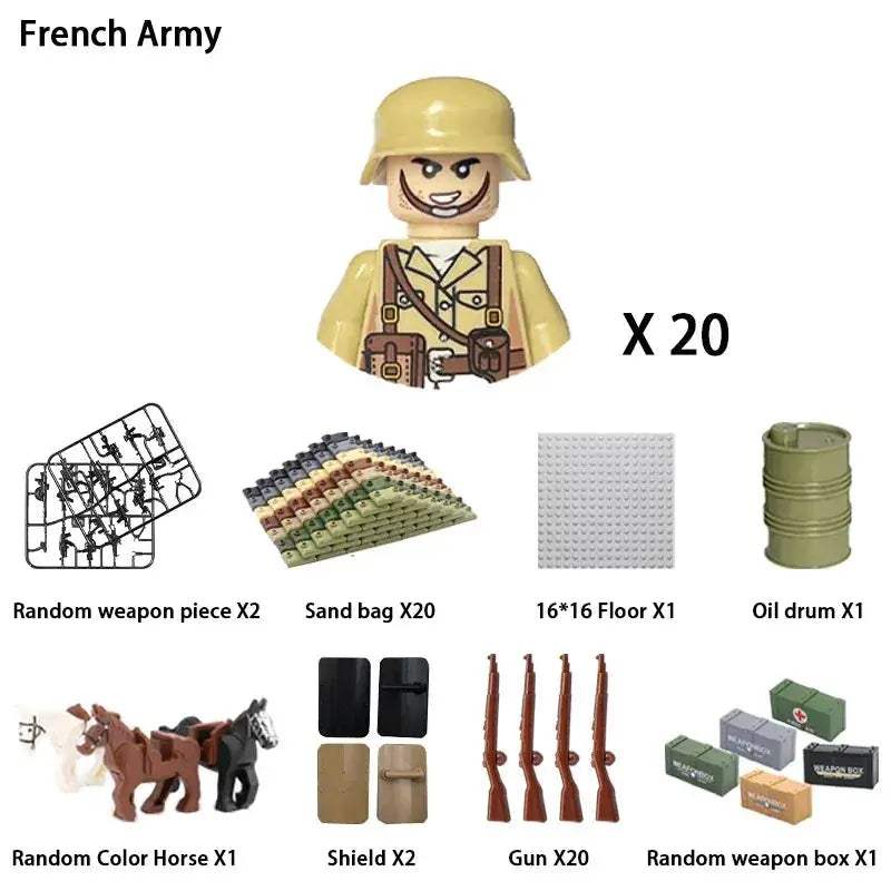 MOC World War II Military Building Blocks Soldier Set For Kids - ToylandEU