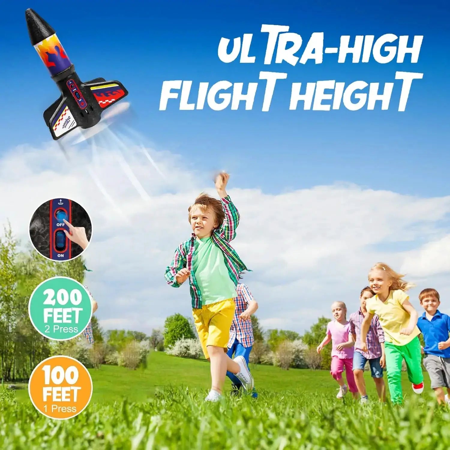 Kid Electric Rocket Launcher Toys Outdoor Model Rocket Kit Exploration Skyrocket With Parachute Game for Boy Girl - ToylandEU