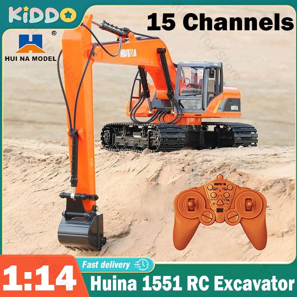 1551 1:14 Remote Control Excavator Truck 15 CH Alloy Professional - ToylandEU