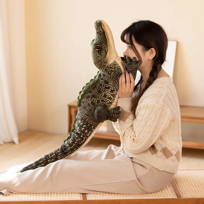 Giant Alligator Plush Pillow Toy 100cm Realistic Cuddle Companion