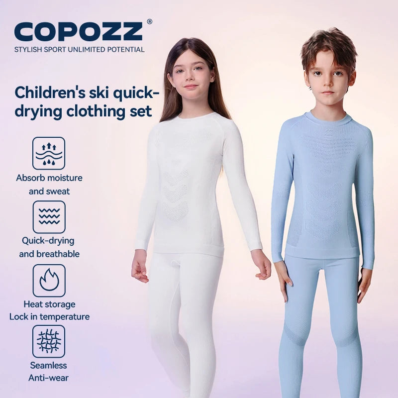 Ski Thermal Underwear Set | Quick Dry | Soft Nylon Fabric | Girls Boys
