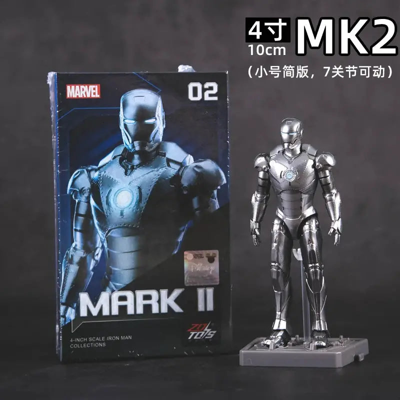 4 inches Original 1/10 ZD Toys Iron Man Action Figure MK1 MK2 MK3 MK4 MK5 MK6 MK7 Tony Stark Anime Doll Model Kids Birthday Gift - ToylandEU
