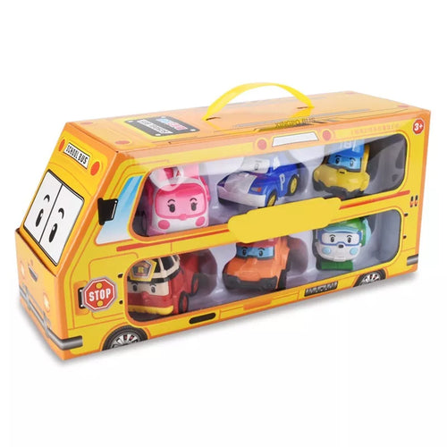 Poli Car Kids Robot Toy Set - 6 Pcs Vehicle Transform Deformable  Anime ToylandEU.com Toyland EU