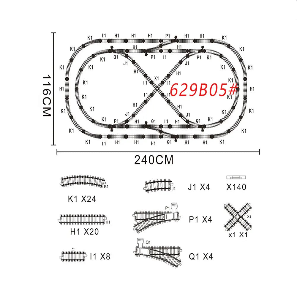 Train Track Crossing Expansion Set for Model Railways