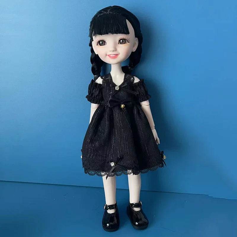 Fashion 1/6 Bjd Doll Black Braid 30cm with Multiple Joints Girls Kids Toy - ToylandEU