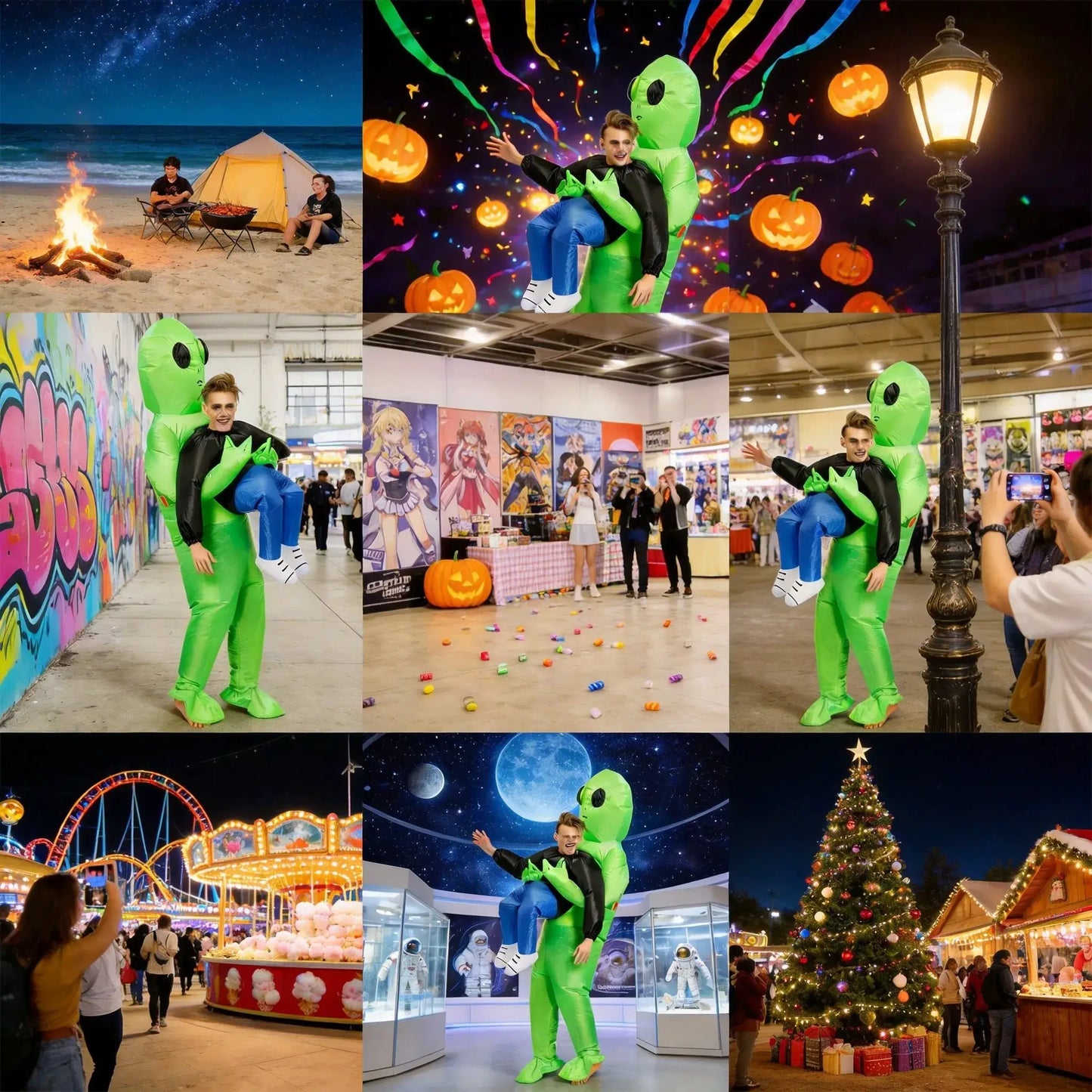 ET-Aliens Inflatable Costume Scary Monster Cosplay For Adult Kids Thanksgiving Christmas Party Festival Stage Children Clothing - ToylandEU