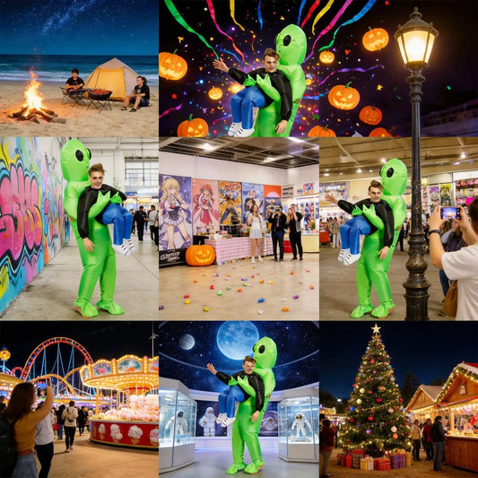 ET-Aliens Inflatable Costume Scary Monster Cosplay For Adult Kids Thanksgiving Christmas Party Festival Stage Children Clothing - ToylandEU