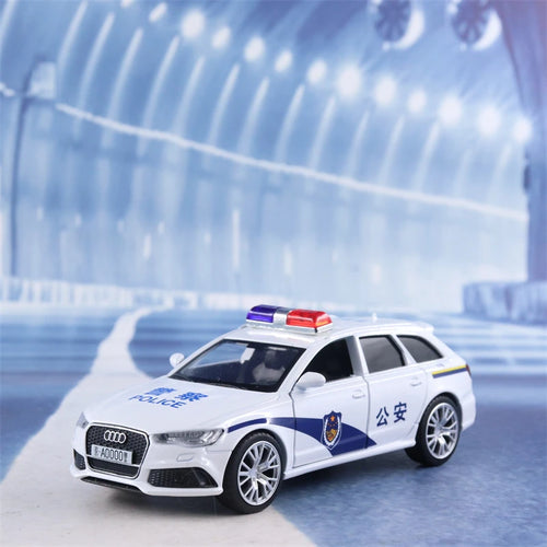 1:36 Scale Audi RS6 Police Car Diecast Model with High Simulation and Metal Alloy Construction ToylandEU.com Toyland EU