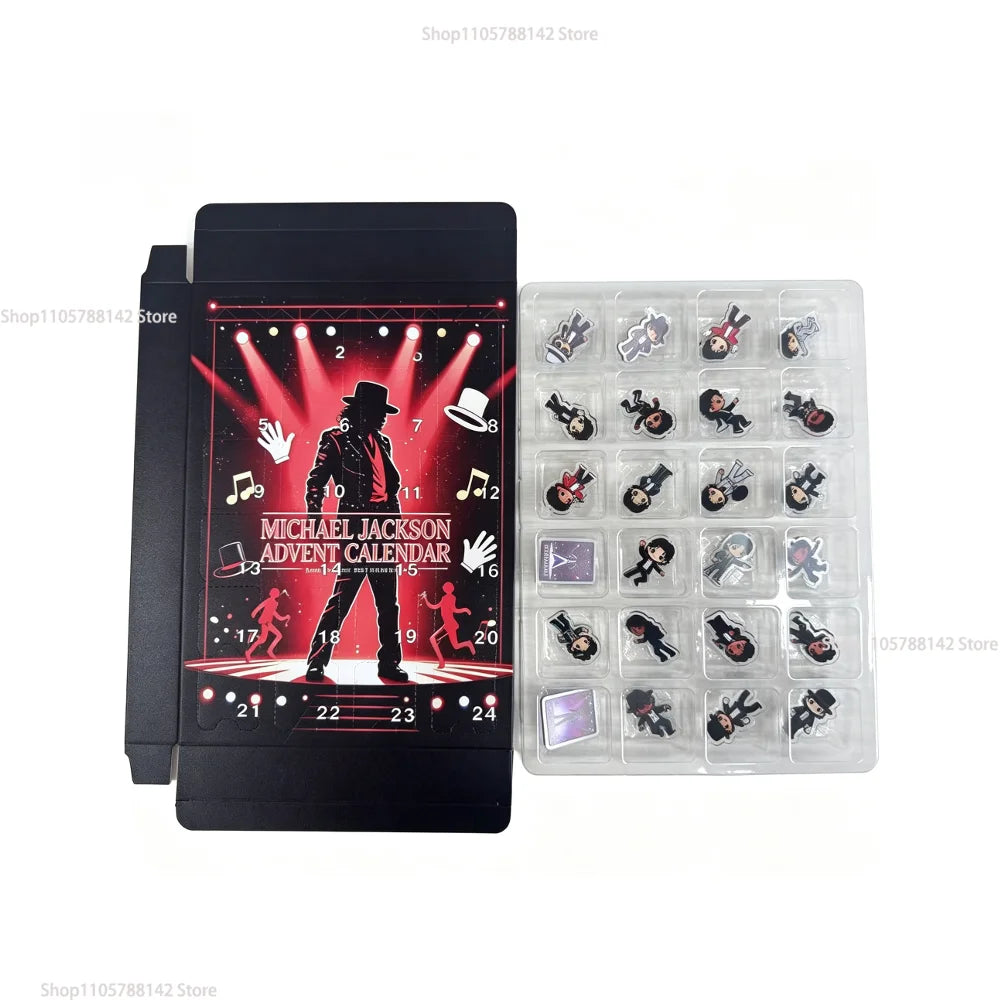 Advent Calendar | Michael Jackson Classic | 24 Day 2D Acrylic Figurines | DIY Tree Decor Fan Party Gift