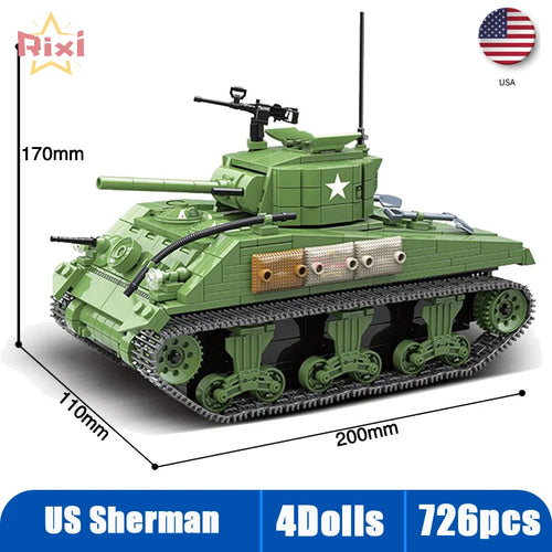 WW2 Military Tanks Building Block Set - Panther & Sherman Models for Children 6+ ToylandEU.com Toyland EU