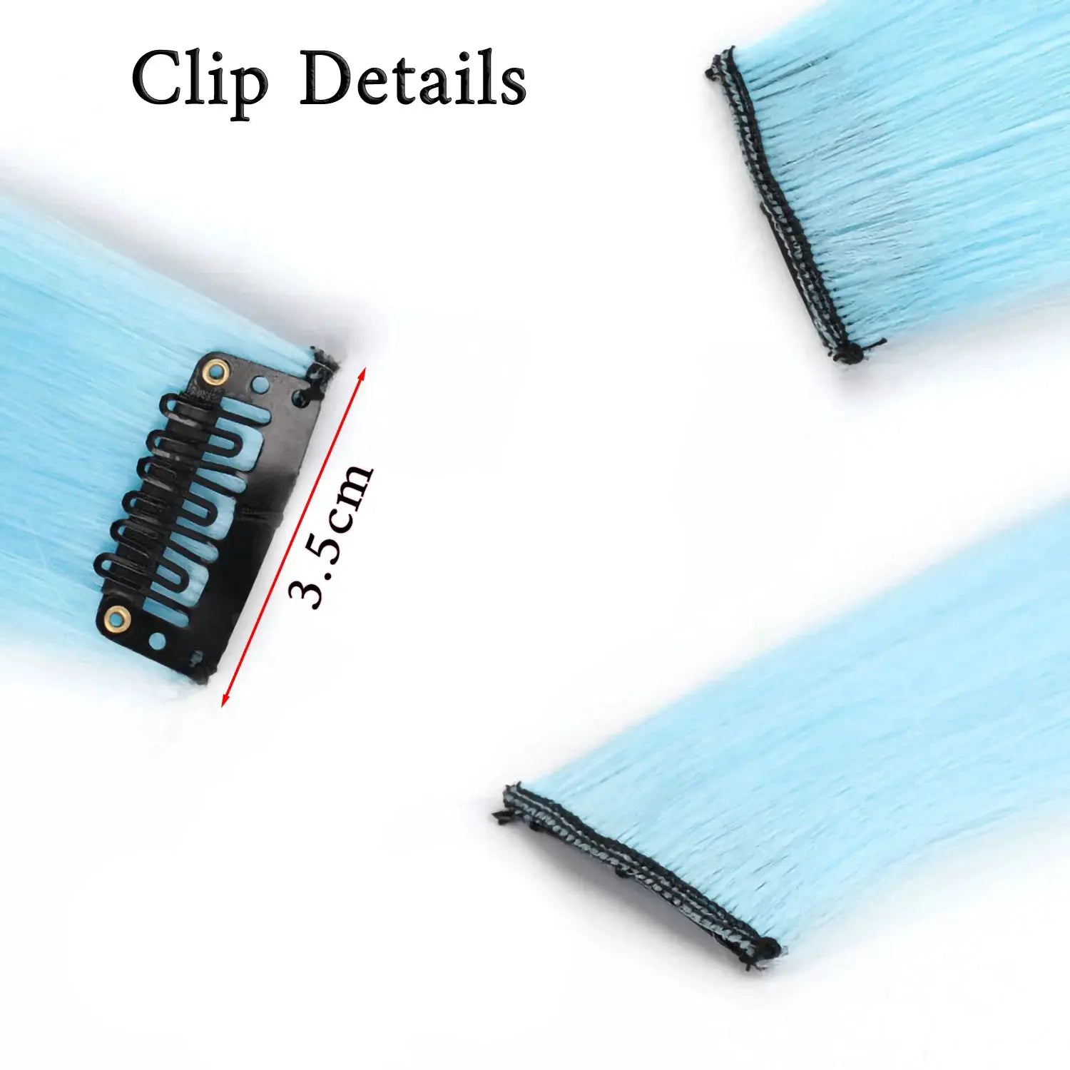20 Inch Glow in the Dark Hair Extensions Clip Luminous Colored Hairpieces Party Rainbow Hair Clips Synthetic Straight Wig - ToylandEU