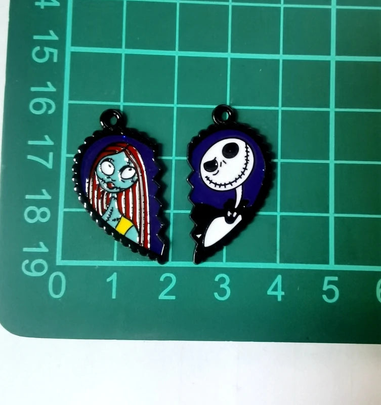 Halloween Pendant Charms | Metal | Keychain DIY | 10 Pieces