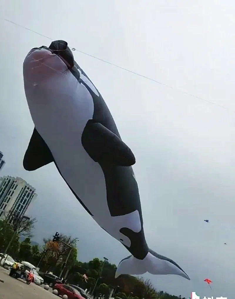 Soft Shark Kite with Killer Whale Companion