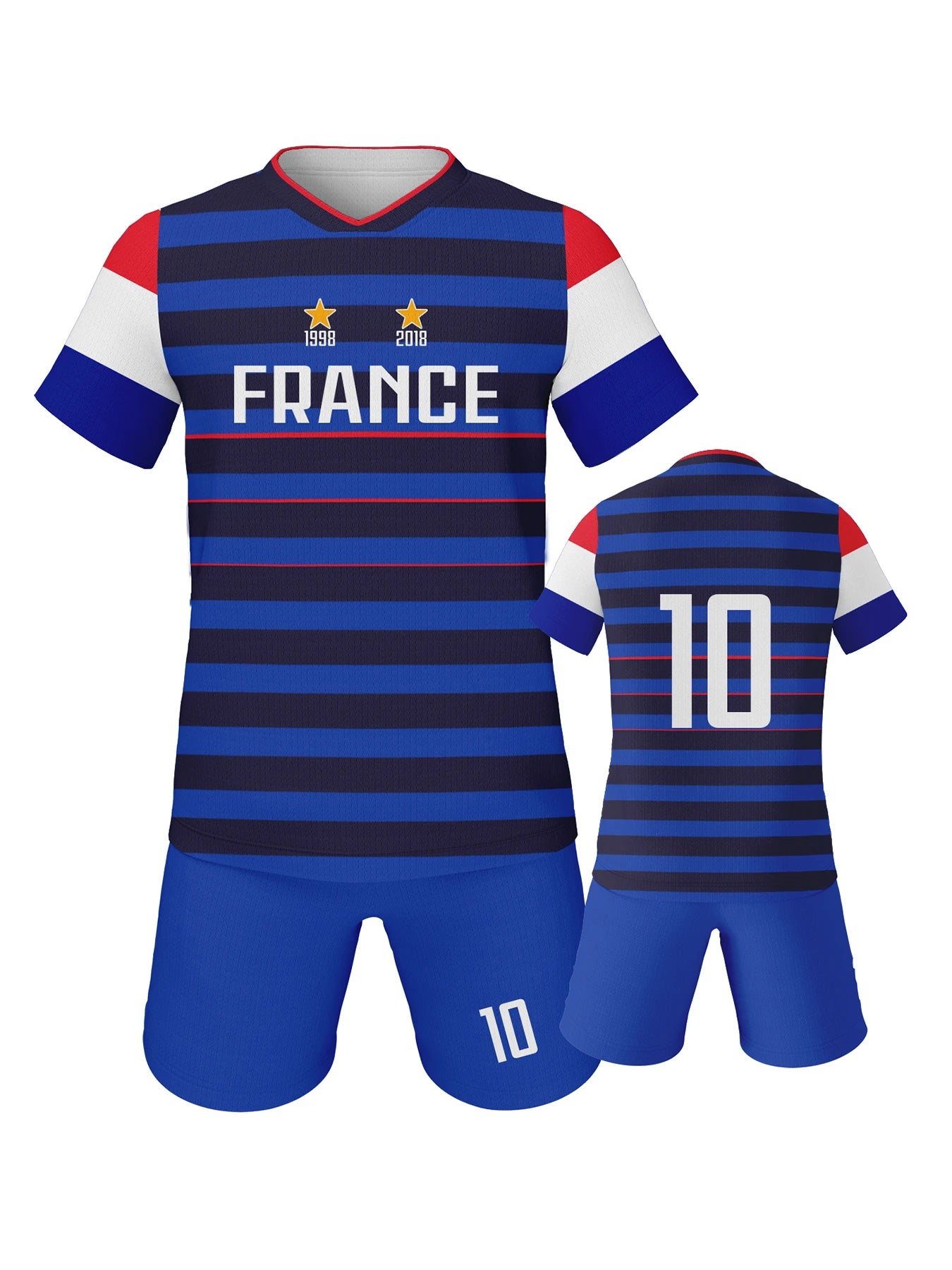 Youth Soccer Uniform Set - Breathable Football Training Jerseys for Boys & Girls - Inspired by France, Spain, Italy & Brazil