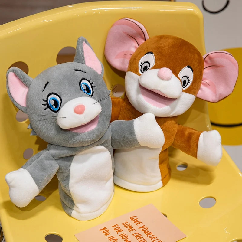 Plush Hand Puppets | 28 CM Size | Cat And Mouse Design | Family Playtime