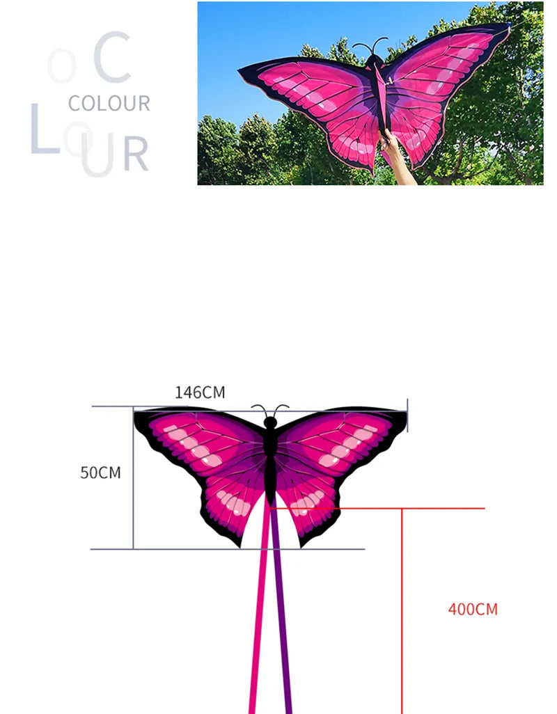 Butterfly Kite with Free Shipping - High-Quality Nylon Ripstops and 50m Handle Line - ToylandEU