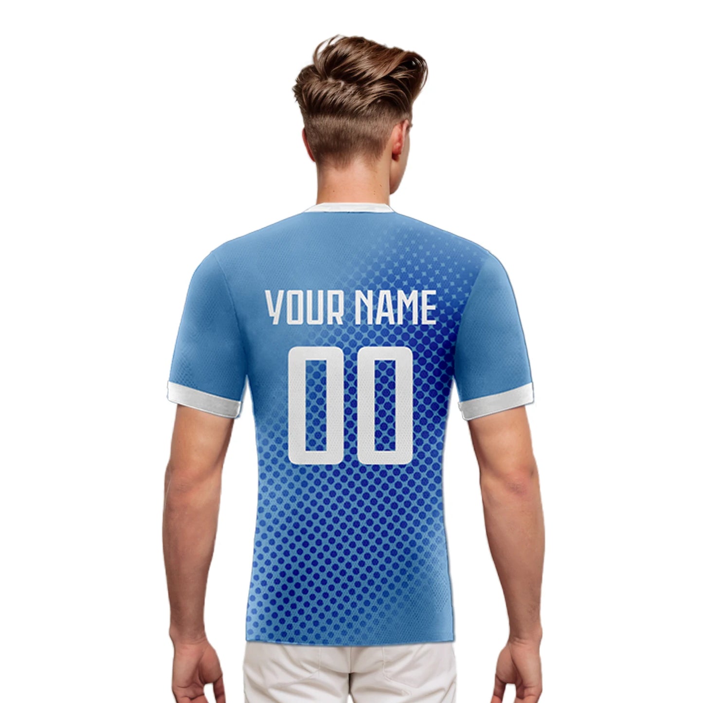 Personalized Uruguay Soccer Jersey for Men and Women - Breathable Custom Football Team Uniform with Name and Number for Youth Fans