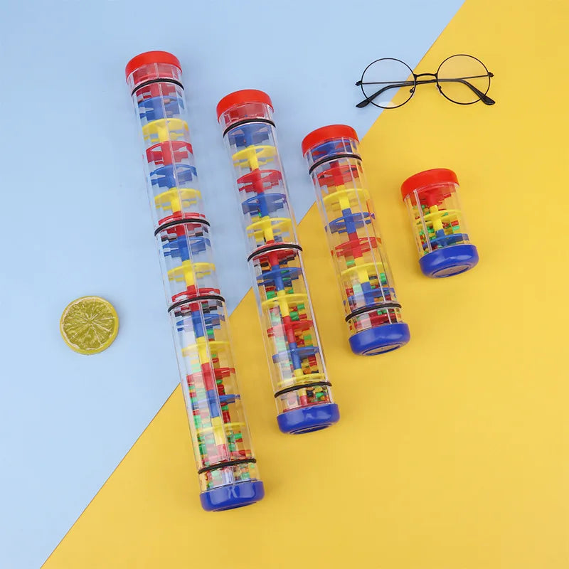Baby Rainmaker Rattle for Sensory Development - Montessori Educational Toy