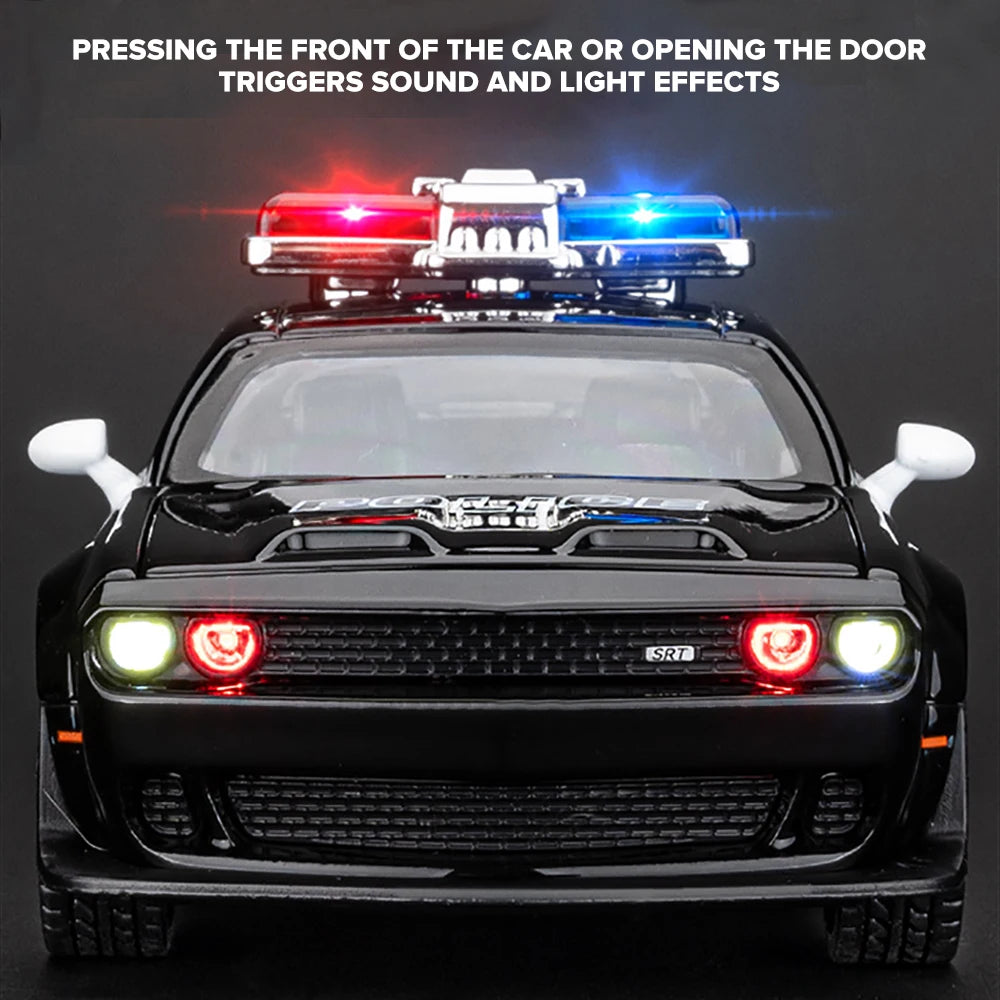 Dodge HellCat 1/32 Scale Metal Police Diecast Toy Car with Sound and Light Effect - ToylandEU