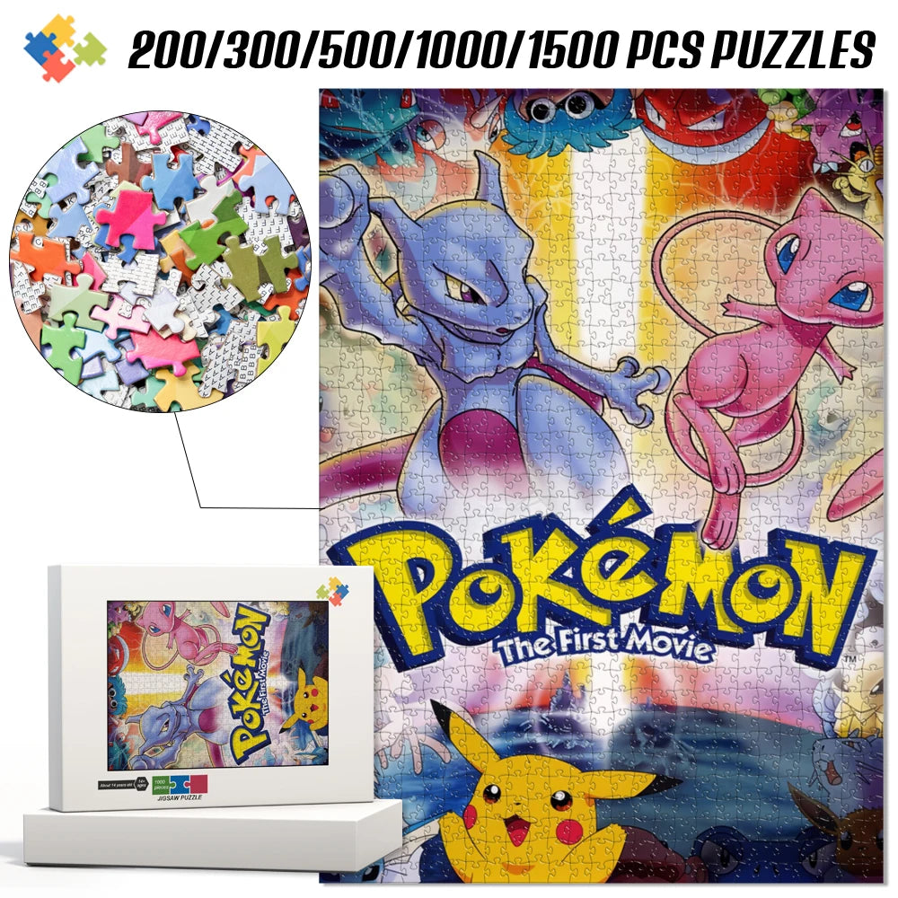 Jigsaw Puzzle | Pokemon Mewtwo Mew | Anime Poster Style | 108 To 1500 Pieces
