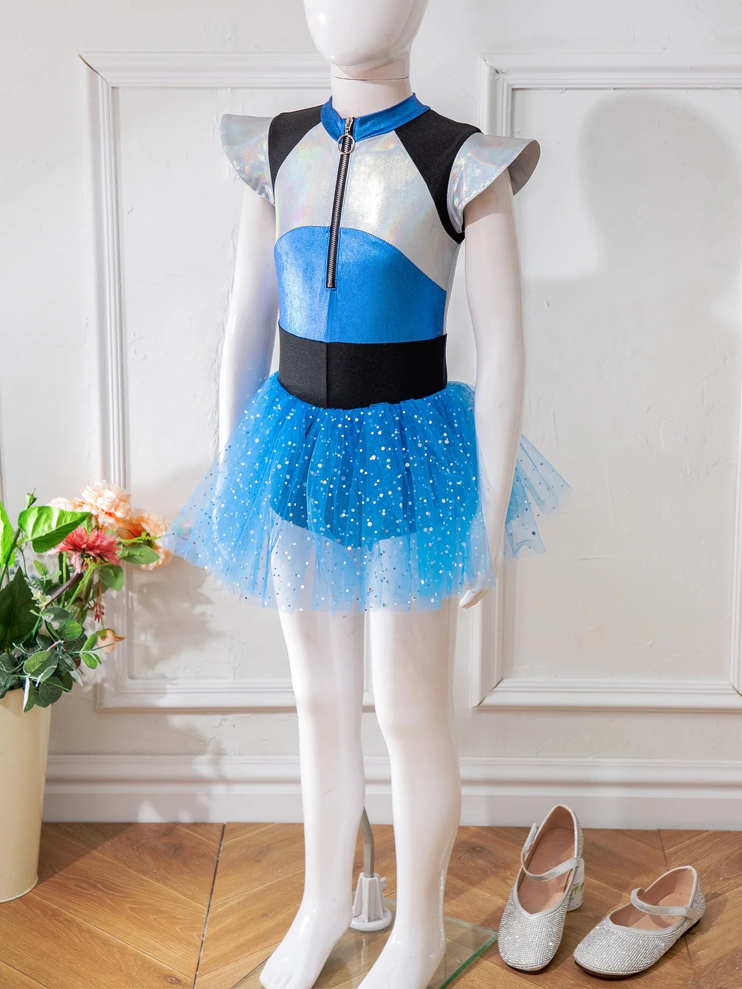 Sparkling Alien Tutu Dress for Girls - Cosmic Dance & Costume Fun