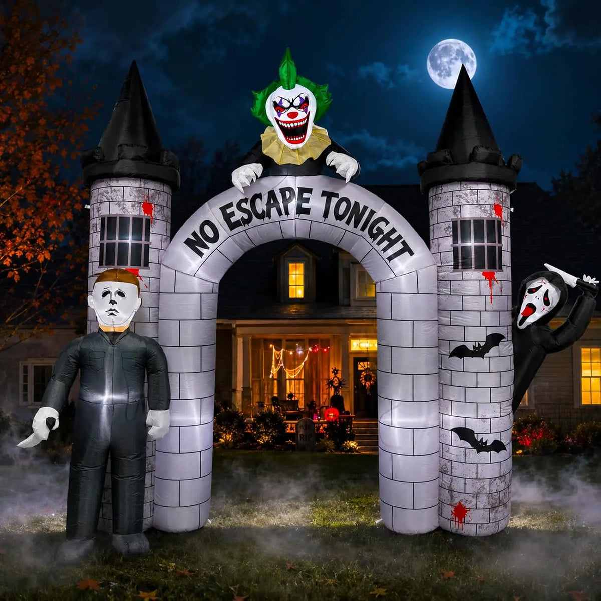 Halloween Inflatable Arch | Built In Led Lights | 10 Foot Tall | Lawn Decor