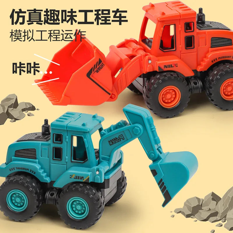 1PC Pull Back Car Toys Retro Classic Vehicle Engineering Models Cars