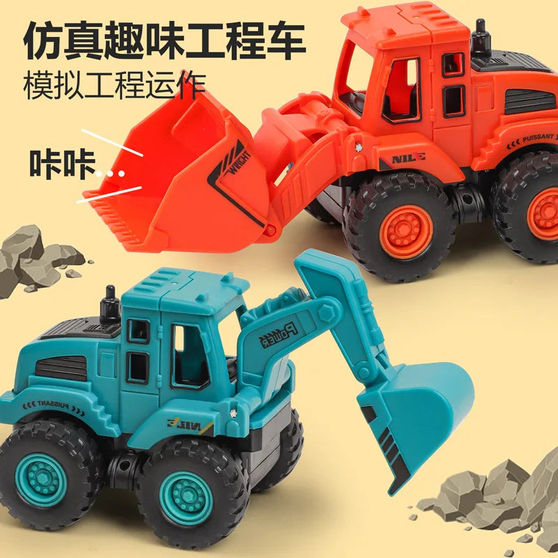 1PC Pull Back Car Toys Retro Classic Vehicle Engineering Models Cars - ToylandEU