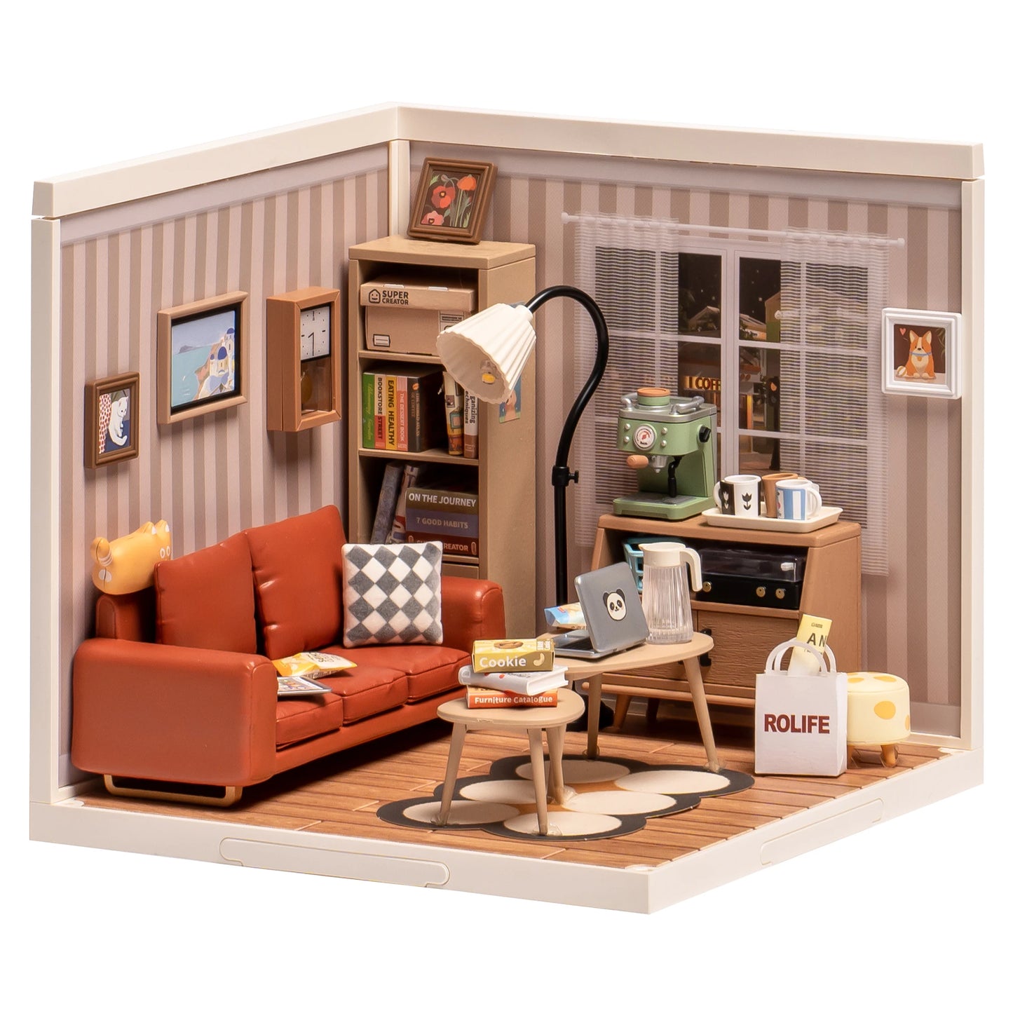 Cozy Living Lounge 3D Puzzle Kit - DIY Miniature Super Store Fun!