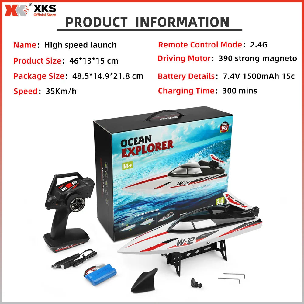 RC Boat | 2.4GHz Remote Control | High Speed 35 Kmh Waterproof | WL912