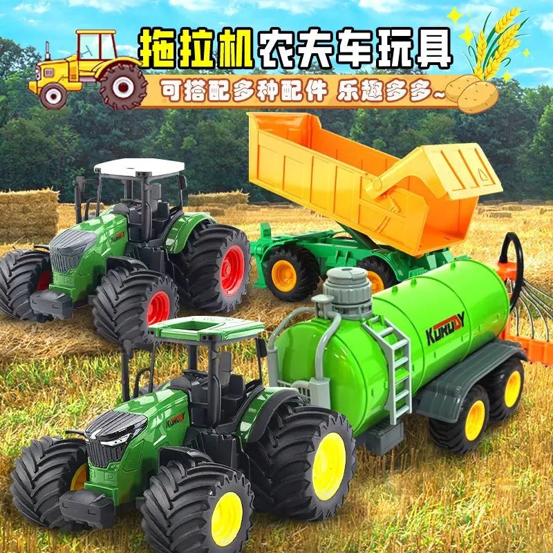 Children's Farmer Car Farm Tractor Inertia Toy Car Model Transport - ToylandEU