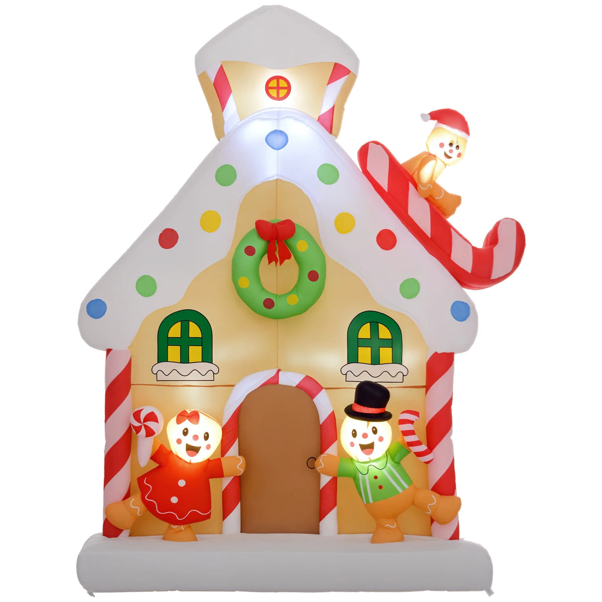 Gingerbread House Christmas Inflatable | 7 Ft Tall | Led Lights | Indoor Outdoor