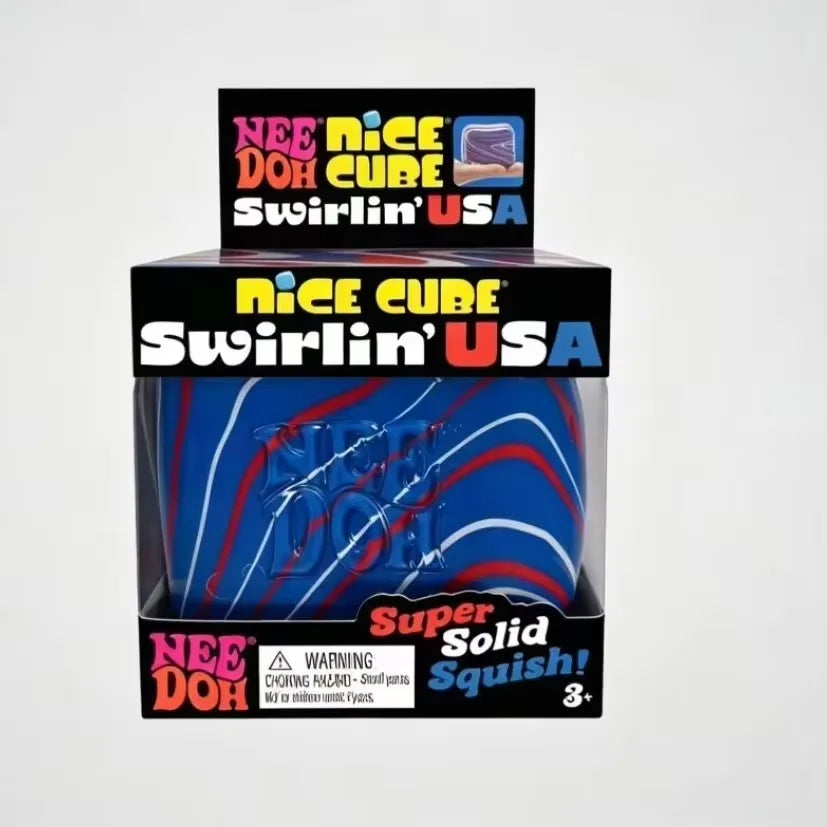 Sensory Stress Cube | Solid Squish Feel | Swirl Pattern | Adult Fidget