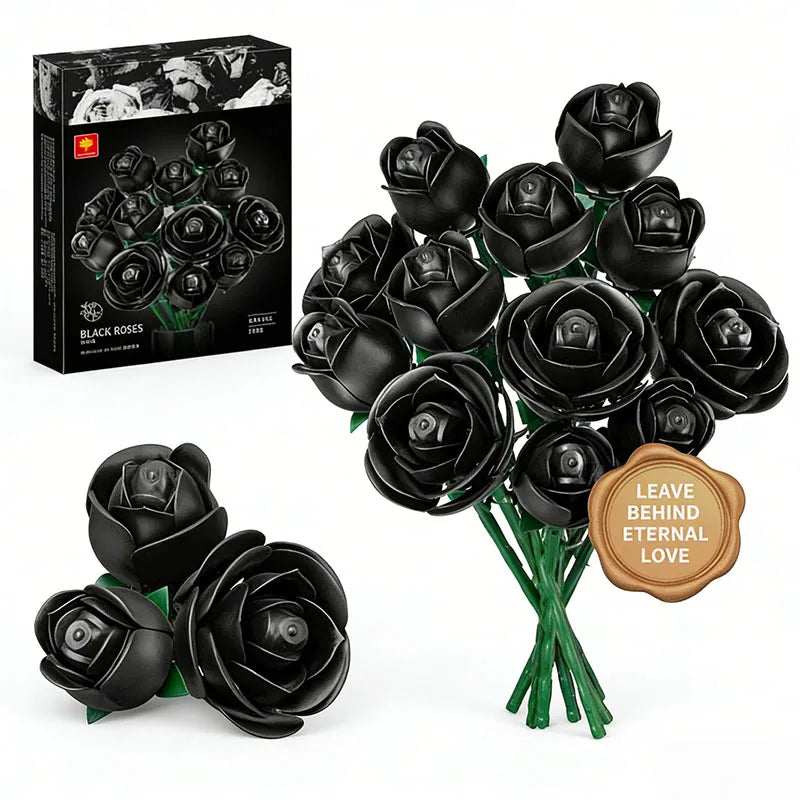 Building Block Set | 865 Piece | Romantic Rose Bouquet | Valentine Gift