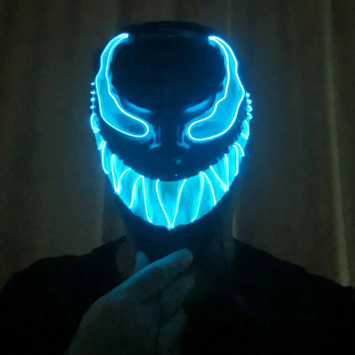 Superhero Design Luminous Led Neon Cosplay Venom Movie Mask Halloween Horror Glowing Masquerade Carnival Party Costume Decoratio - ToylandEU