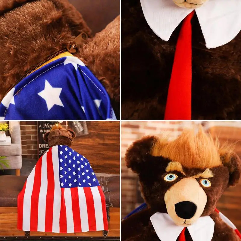 Trump Bear Plush Toy - Soft, Safe & Commemorative Stuffed Doll