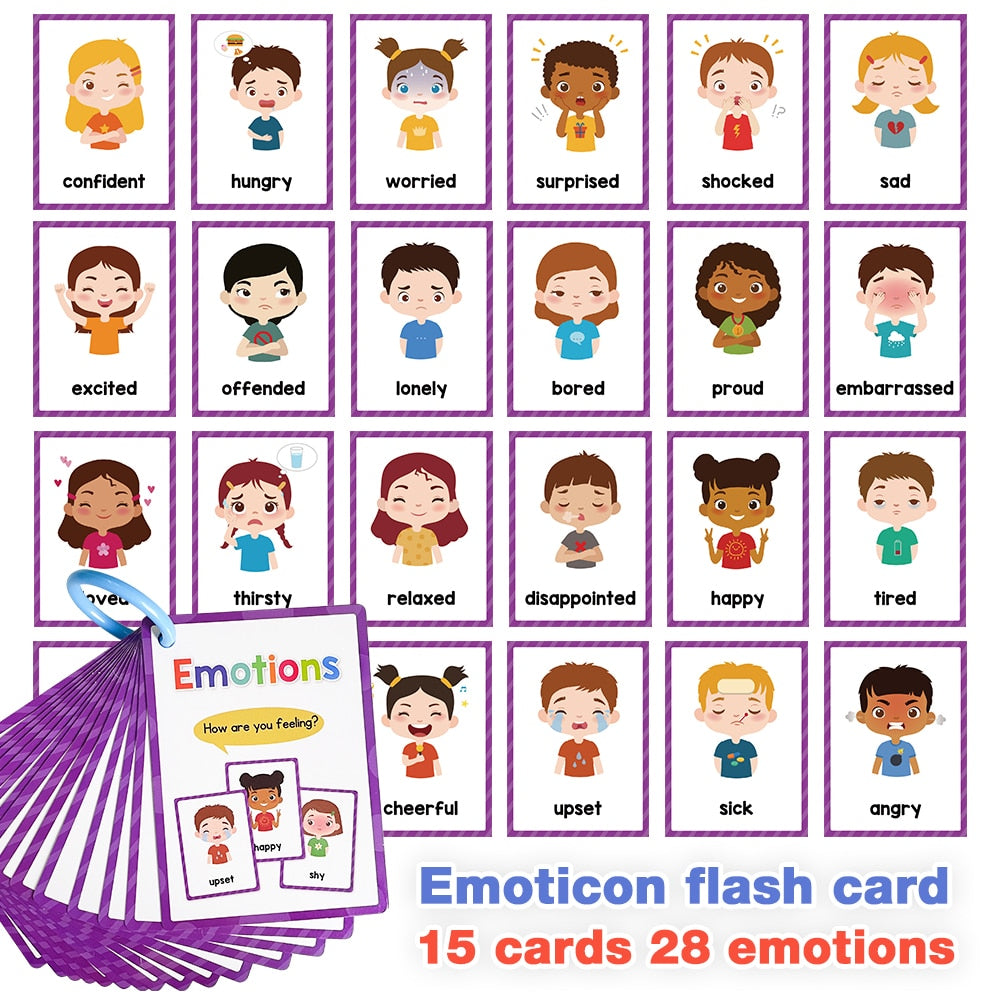 Kinder Baby English Learning Word Pocket Card Flashcard Montessori Learning Game Tool Words Table Game Gift for Kids Teach Toyland EU