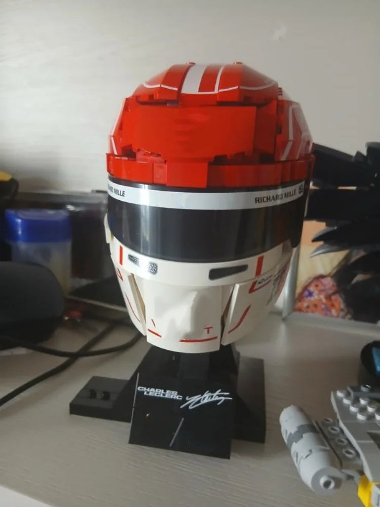 Building Bricks Helmet Model | 886 Pieces | Charles Leclerc Helmet | One Set
