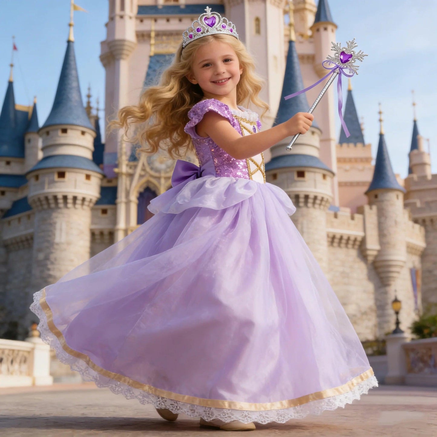 Girls Princess Dress | Purple Ball Gown | Toylandeu™