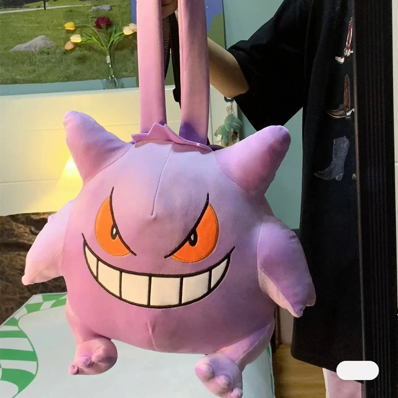 Cute Gengar Plush Backpack for Kids - Fun School Bag & Toy Combo