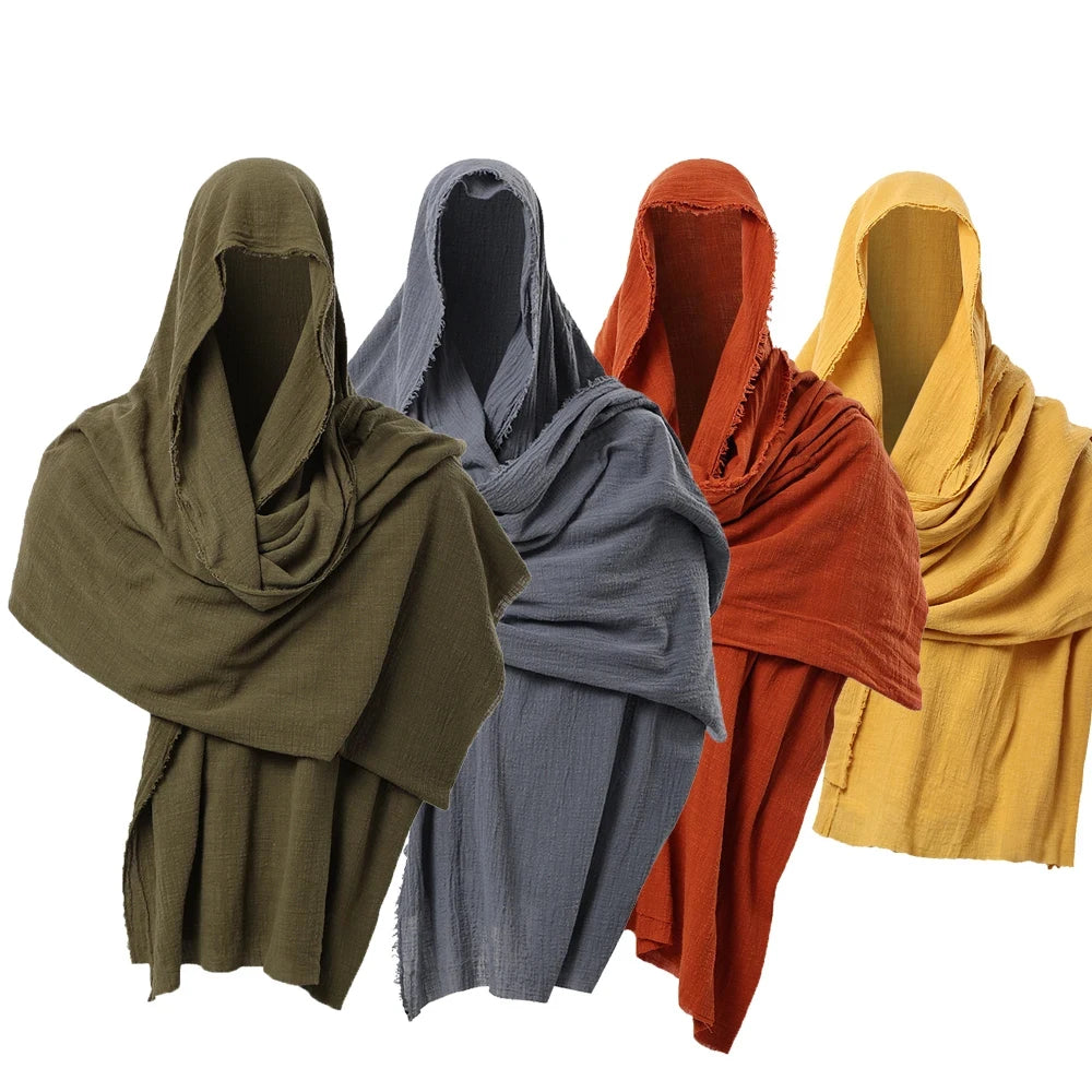 Medieval Pirate Hooded Cloak Scarf for Unisex Halloween Cosplay