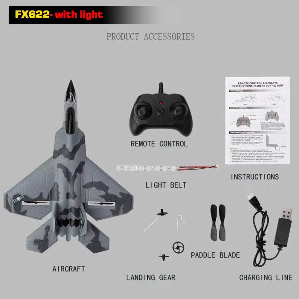 RC Plane SU35 2.4G With LED Lights Remote Control Aircraft - ToylandEU