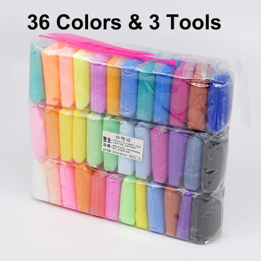 Vibrant 36-Color Polymer Clay Set for Kids - Safe DIY Creative Fun