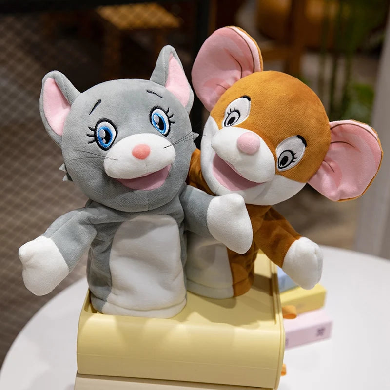 Plush Hand Puppets | 28 CM Size | Cat And Mouse Design | Family Playtime