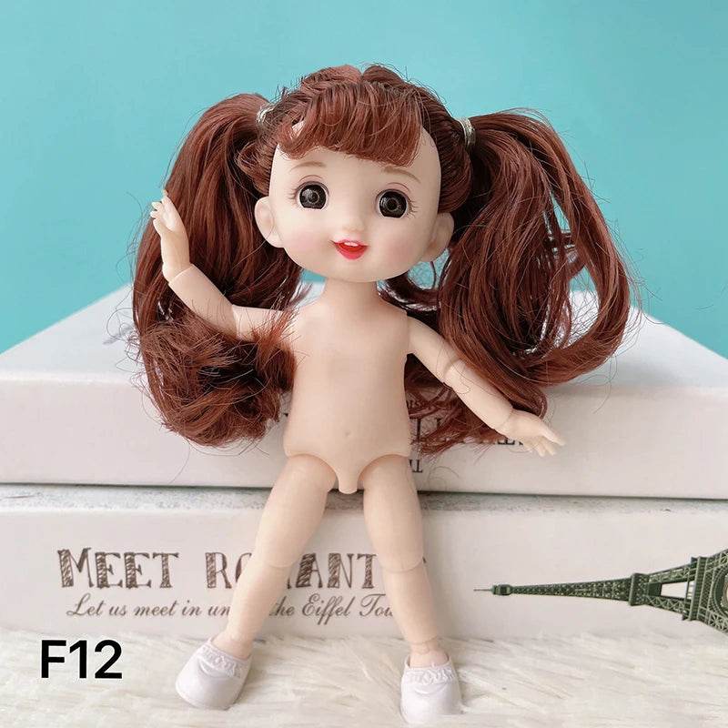 16 Cm Bjd Doll Body 1/8 With Head Shoes 13 Joints DIY Toy - ToylandEU