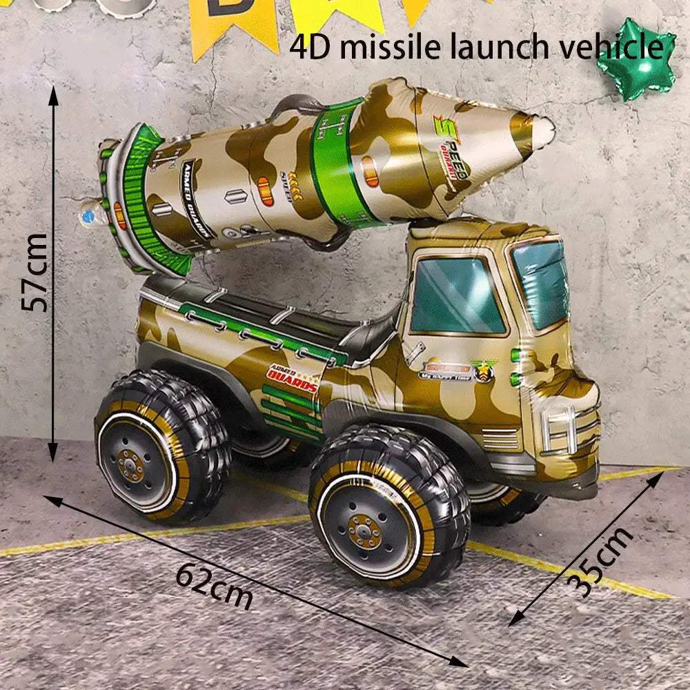 Military Party Decorations Set Jungle Field Camouflage Mesh Tableware 4D Tank Balloon Armored Vehicle Fighter Kids Birthday Gift - ToylandEU