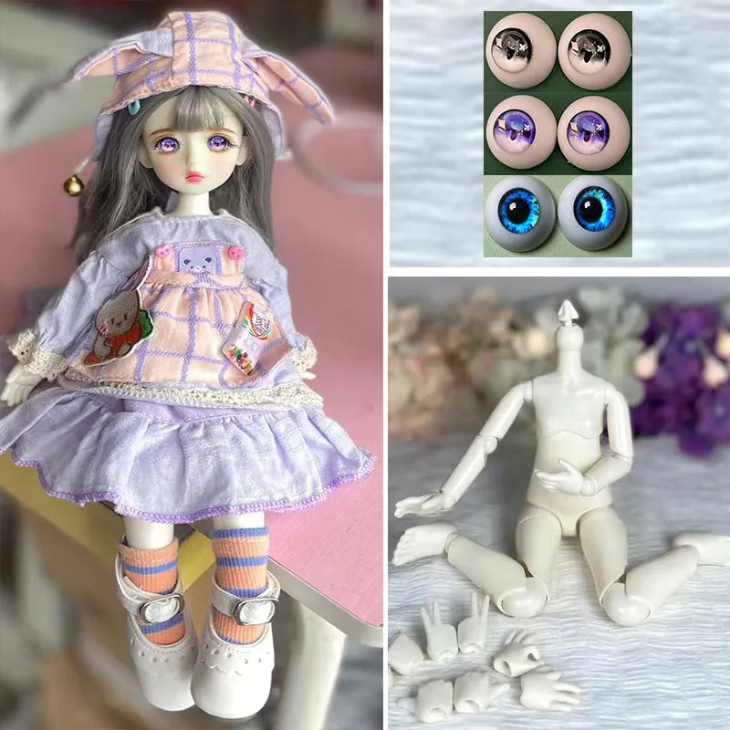 Fashionable 1/6 BJD Doll with Complete Outfit and Interchangeable Eyes - ToylandEU