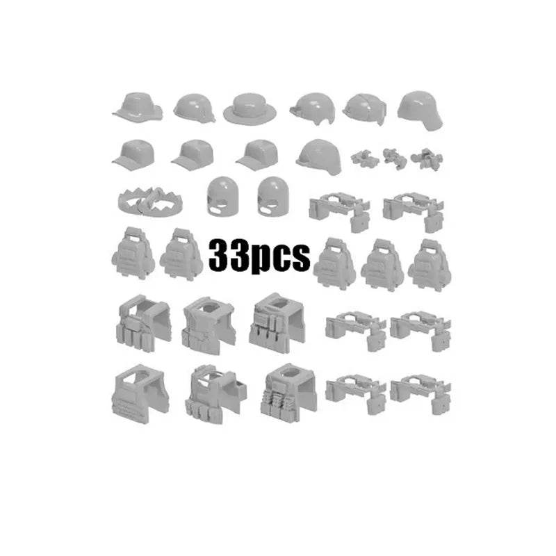 Premium Building Blocks Set Camouflage Military Equipment With Roadblock And Aircraft Parts For Kids - ToylandEU