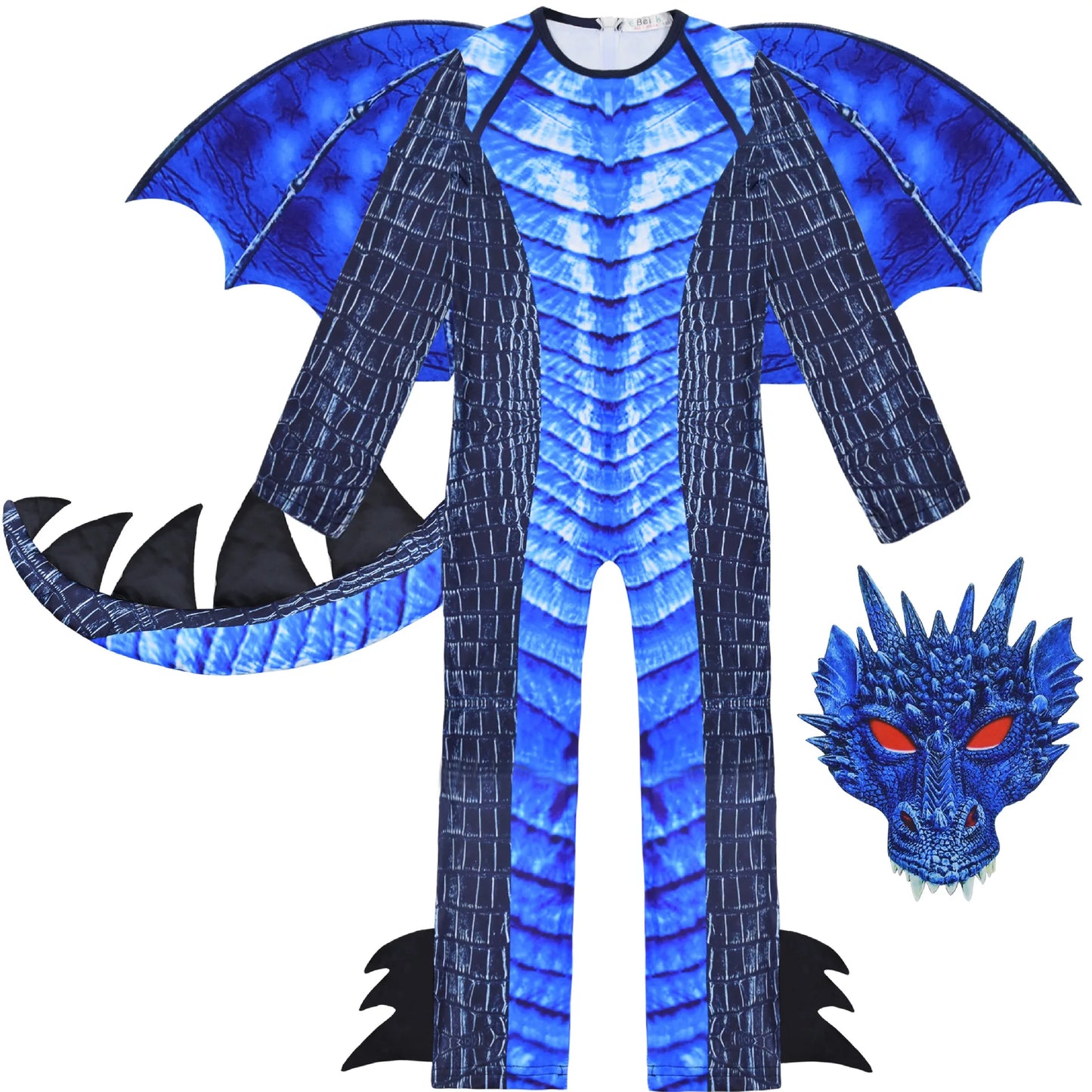 Kids Dragon Costume | Polyester | Zipper Closure | Ages 7-13