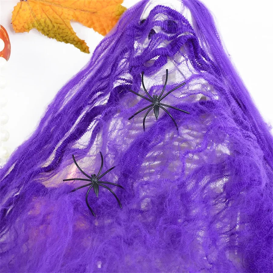 Stretchy Spider Web | Artificial Cobweb | Indoor Outdoor Use | Haunted House